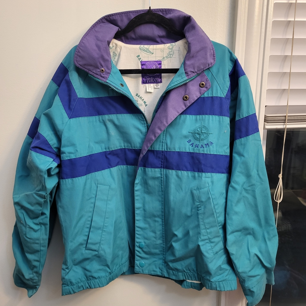Teal and Purple Windbreaker Jacket